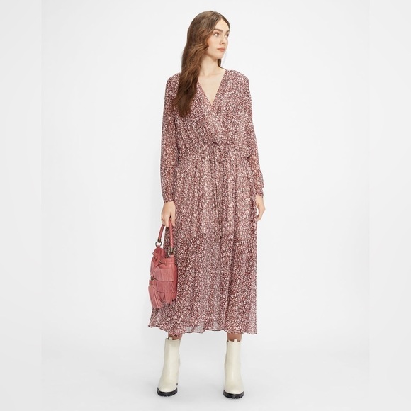 NWT Ted Baker Vally Draped Midi Batwing Sleeve Dress Bohemian Cottagecore 12 - Picture 1 of 14